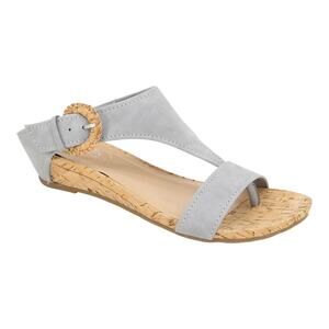 Kenneth Cole Reaction Women's Great Buckle Wedge Sandals Gray Size 9